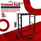 Wood Storage Firewood Log Rack 40  Tall Metal Holder For Indoor   Outdoor