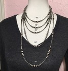 Sterling Silver Southwest Pearls  Graduated Boho Bead Necklace  Western Oxidize