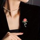 2pcs Vintage Style Rose Flower Brooch Pin - Fashion Accessory For Women