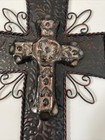 Rustic Brown Metal Cross Wall Decor