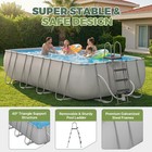 Rectangular Above Ground Pool With Removable Ladder And Filter Pump For Backyard