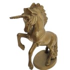 Vintage Brass Unicorn Statue Figurine Mythical Creature Collectible Rearing 7 