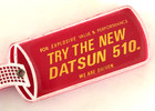 Vintage 1970s Datsun Auto 510 We Are Driven Dealer Promo Keychain Fob Key Ring