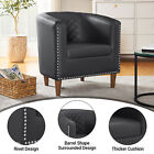 Accent Arm Chair Pu Leather Modern Living Room Single Sofa Club Barrel Chair Us