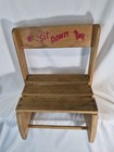 Vtg Wooden Kids Child Step Up Sit Down Stool Seat Chair Animals Wood Rustic