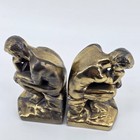 Brass    the Thinker    Statue Bookends 7  Art Deco Bookends Vintage 