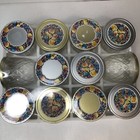 Sealed Vintage Case Of 12 Ball Quilted Crystal Jelly Jars With Metal Fruit  Lids