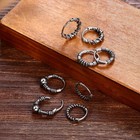 Men Women s Punk Polished Beaded Hoop Huggie Stainless Steel Ear Stud Earrings