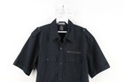 Vintage Mens Large Spell Out Hummer Car Safari Bush Collared Button Shirt Black