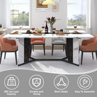 71 Inch Large Rectangular Dining Table For 6-8 People  Dining Table With Marble-