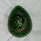 Antique Imperial Russian Nicholas L Large Green Cut Glass Easter Egg Gilt Eagle