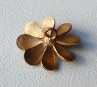 Antique Victorian Enamel Button Flower Petals W Opalescent Glass Center