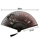 Japanese Style Bamboo Folding Hand Fan Floral Silk Wedding Party Dance Summer 