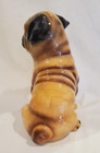 Vtg Life Like Ceramic Pug Dog Figurine Made Italy Large 12    Italian Crafted Euc 