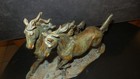 Beautiful Running Horses Sculpture  Bronze Ton  15  Wide 11  Tall