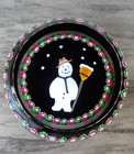 Perthshire Glass L e Faceted 1992 Christmas Snowman Millefiori Paperweight  145