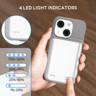 6800mah For Iphone 15 Plus Battery Charger Power Bank Charging Case White