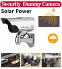 Solar Power Dummy Fake Security Camera Cctv Surveillance Flashing Light Outdoor