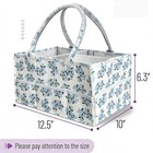 Floral Diaper Caddy Organizer With Removable Dividers Blue Flower Baby Nappy    