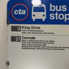 City Of Chicago Cta  Metal Sign 18 X 24 Bus Stop Double Sided King Dr Cermak