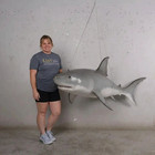 Hanging Great White Shark Life Size Resin Statue Ocean Sea Animal Prop Display