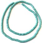 Handmade Ghana Recycled Turquoise Glass Disk Shape African Trade Beads