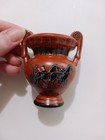 1983 Terracotta Brown Greek Mythology Miniature Urn Horses Vintage Japan