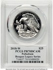 2018-w Palladium Eagle 1 Oz Reagan Legacy Series Michael Reagan Pcgs Pr70