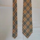 Burberry London Silk Tie Nova Check Beige Red Plaid Vintage Necktie England 4 