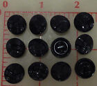 24 Vintage Sm Czech Glass Shank Buttons Black Folded Texture Design 1 2  14mm 19