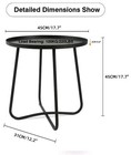 Waterproof Metal Round Side Table For Outdoor Indoor Use Black
