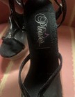 Vintage Y2k Pleaser Kiss Clear Lucite Platform Heels Rhinestone Strappy Sz 9