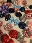 Multicolor Satin Ribbon Flower   Bow Appliques Embellishments Craft Lot