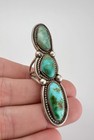 Huge Vtg Navajo Sterling Silver High Grade Royston Turquoise Long Ring 2 75 