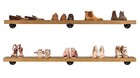 Pair Ten49 60  Industrial Pipe Rustic Real Wood Wall Shelf Shelves Mantel New
