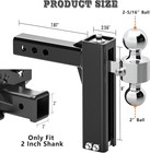 Adjustable Trailer Hitch Fits 2  Receiver 8  Drop Hitch Ball Mount 12 500 Gtw