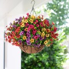 Hyeflora Artificial Faux Hanging Plants Flowers Basket For Summer Outdoor Out   