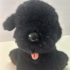 Vintage 1985 Dakin Black Puppy Dog Plush Stuffed Animal Pink Tongue 10  D