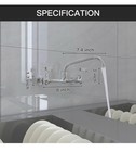 Commercial Kitchen Faucet Wall Mount 8in Center 12 spout 2 Handle Restaurant Tap