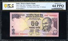 Low Serial Number 2 Reserve Bank Of India Note 2013 50 Rupees Pcgs 64 Ppq