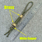 Handmade 550 Paracord Knife Lanyard With Brass Bead   White Copper Skull Bead