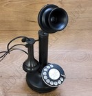 Vintage Collectible Landline Phone Candlestick Rotary Dial Home Decors Telephone