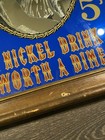 Vintage 5 Cent Pepsi-cola Lady Mirrored Sign    a Nickel Drink Worth A Dime     read
