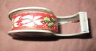 Vintage Metal 3m Scotch Gift Tape Dispenser Christmas Poinsettia Holly Pattern