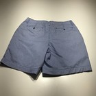 Kim Rogers Shorts Womens Size 16 Blue White Pinstripe Mid Length Casual Everyday