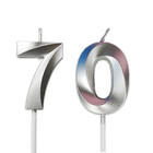 Birthday Candles Silver Number 70 Big 13cm 70th Party Cake Decoration Aniversary