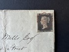 Qv Gb Sg1-3 1d Penny Black Plate 3 Mk Cover To Manchester Tied Red Maltese Cross