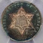 1867 Proof Three Cent Silver - Pcgs Pr 66