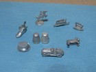 Vintage Monopoly Replacement Parts Pieces 9 Tokens Pewter