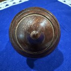 Antique Treen Turned Wood Acorn Sewing Etui Thimble Thread Needle Holder 19thc